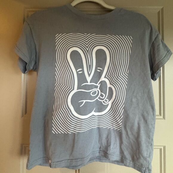Dutch Bros grey logo t-shirt, Peace Sign, like new!  Size XS. - Picture 1 of 3
